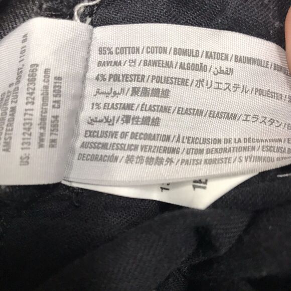 ABERCROMBIE & FITCH Langdon Jean Men 31x30 Black Slim Stretch Distressed Y2K - Picture 13 of 14